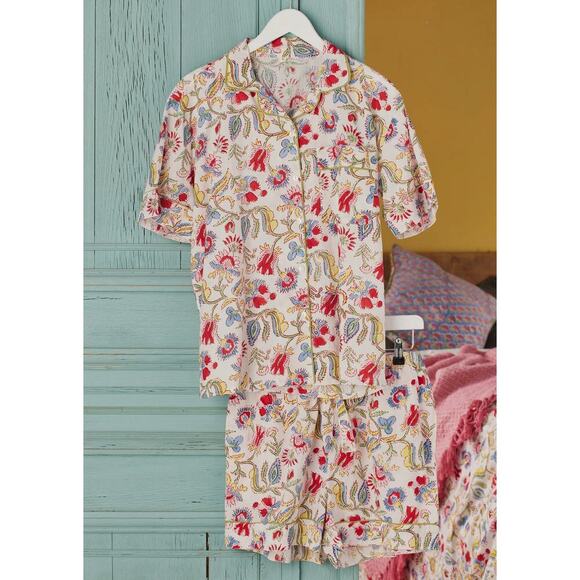 Namaste Shvanthi Block Print Shorts Pajamas - Picture 4 of 5